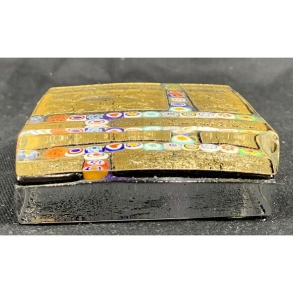 Murano Glass Paperweight Ragazzi & Co Square Millefiori Fused Italy 2.5" Vtg - Picture 5 of 6